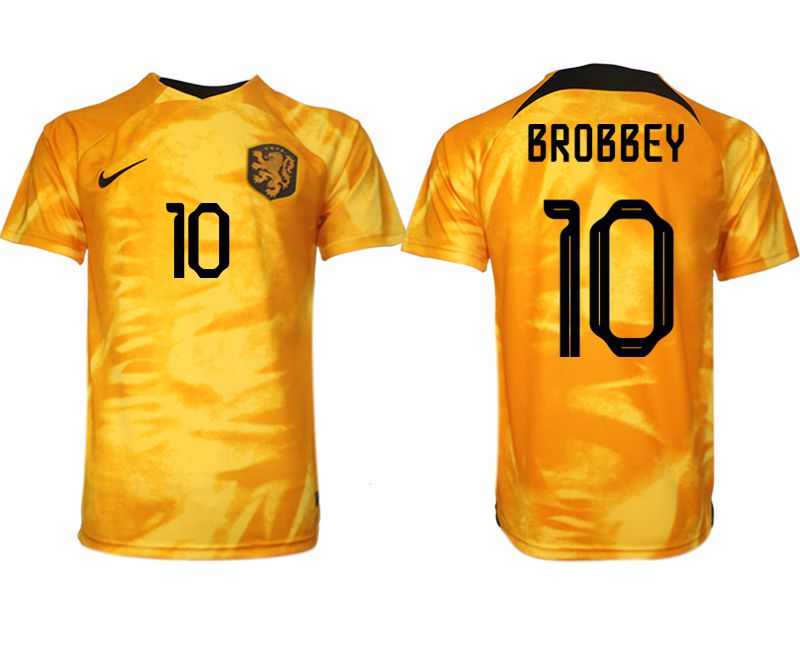 Cheap Men 2022 World Cup National Team Netherlands home aaa version yellow 10 Soccer Jersey1